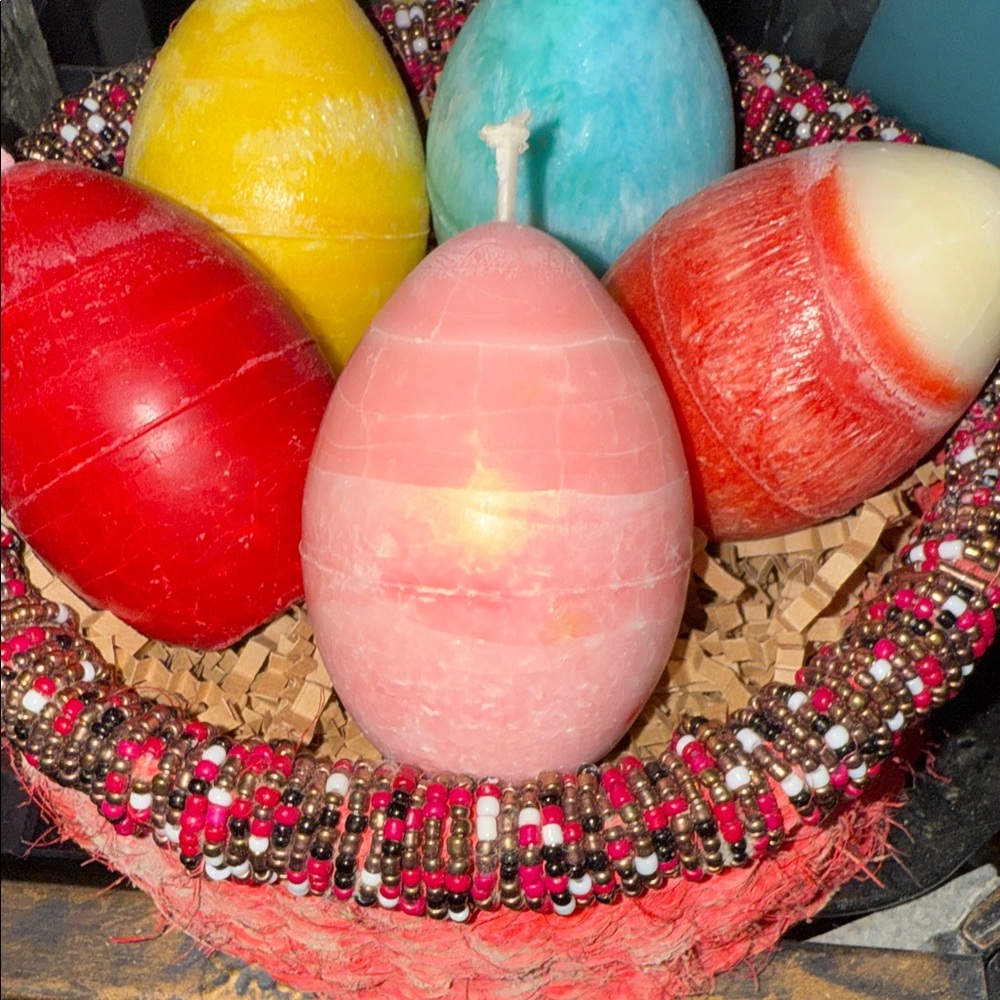 Pink Egg-Shaped Candle (New Beginnings)
